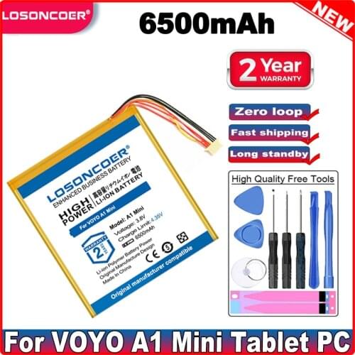 LOSONCOER 6500mAh Tablet Battery For VOYO A1 Mini Tablet PC