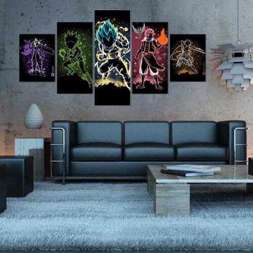 Modular Pictures Canvas Wall Art 5 Pcs Hunter X Hunter Painting Printed Poster Living Room Anime Character Home Decoration Frame