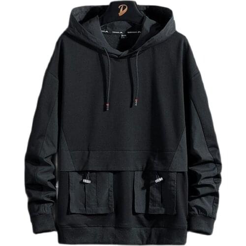 Mens Hoodies Men 2021 Fall Spring Techwear Hip Hop Sweatshirt Japanese Streetwear Oversized Black Hoodie Men Plus Size 8XL