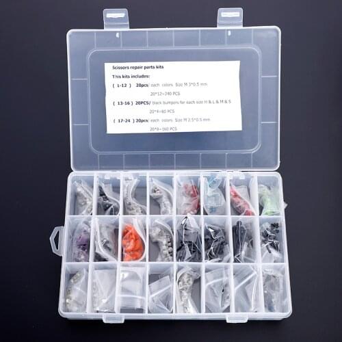 480pcs/box All Sizes All Kinds of Scissor silencer Bumpers Scissor Repair Kit Hairdressing Scissor Accessory Salon Scissor Parts