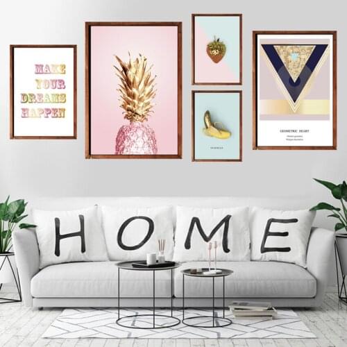 Pink Ananas Posters Plants Pineapple Wall Art Pictures Nordic Canvas Landscape Painting Modern Living Room Print Home Decoration