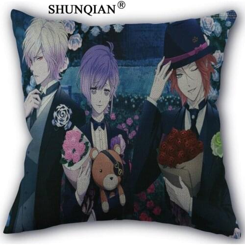 New Linen Cotton diabolik lovers Printed Pillow Cover Decorative Pillowcase Home Textiles Customize Gift 45x45cm one side
