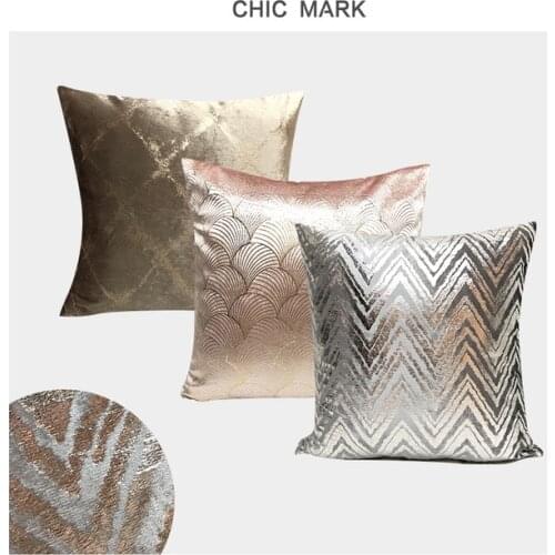 New Nordic Geometry Abstract Bronzing Cushion Cover 45x45cm Car Pillowcase on for Home Living room Sofa Decorative Pillow Covers