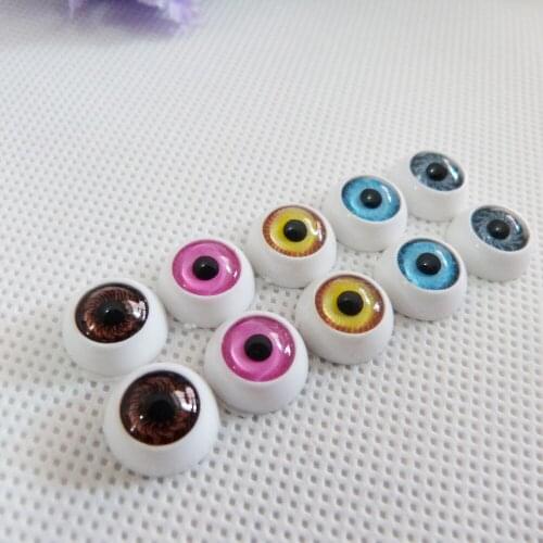New arrvial 100pcs/lot 12mm flat back round plastic toy animal eye beads for diy plush doll accessories--color option