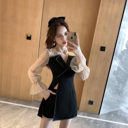 New arrival comfortable high quality women set patchwork mini a-line dress and solid short pants fresh elegant women sets