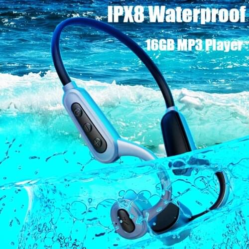New IPX8 Waterproof Swimming Earphone Bone Conduction Bluetooth 5.0 Wireless Earphone 16GB MP3 Audio Player Sports Earphone