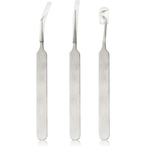 New face massager 3 pcs/set Acne Needle Tweezers Blackhead Pimples Removal Pointed Bend Gib Head Comedone Acne facial massage