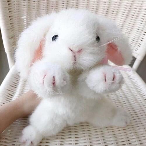 Plush Rabbit Stuffed Animal Bunny Toy Simulation Lifelike Baby Dolls for Kids Toys for Children High Level Quality Home Decor