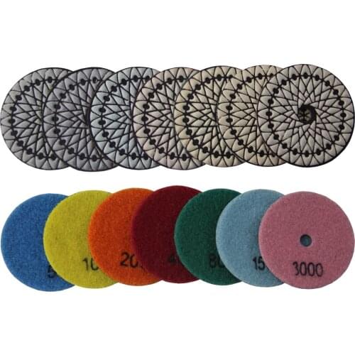 3"/4"Dry Diamond Polishing Pads Professional Sanding Discs Polishing Tools For Concrete Marble Granite 7Pcs/Set