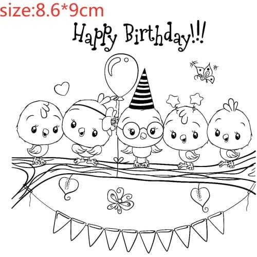 Transparent Silicone Rubber Stamp and metal die Sheet Cling Scrapbooking DIY Cute Pattern Photo Album embossing Christmas bird