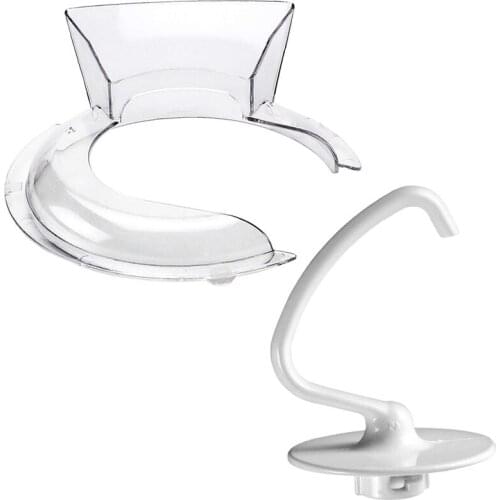 Pouring Shield and Dough Hook for Kitchenaid Replacement WPW10616906 AP6888146 PS12723742 K45 K45SS KSM75 KSM90