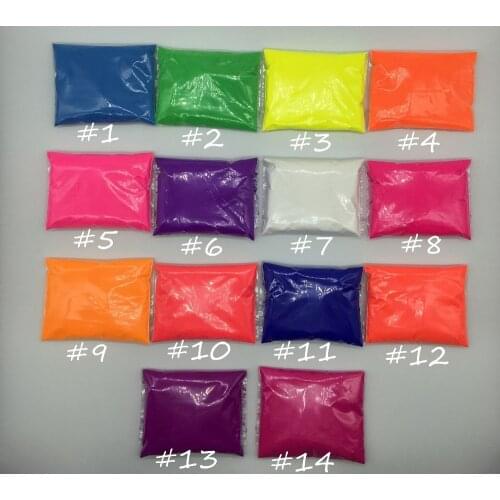 Mixed 14 colors,10g per color Fluorescent Powder Pigment for Paint Printing Soap Neon powder Nail Art Polish,140g/lot