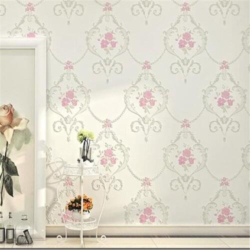 Beibehang Warm European garden non-woven wallpaper living room bedroom wedding room wallpaper background deep embossed wallpaper