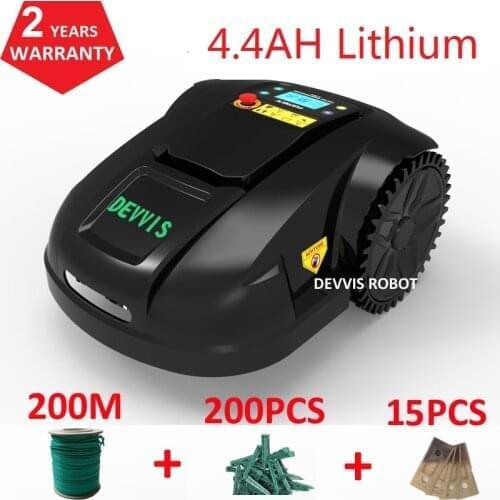 DEVVIS Intelligent Grass Cutter Lawn Mower Robot With 4.4ah lithuium Battery with 200m wire+200pcs pegs+15pcs blade