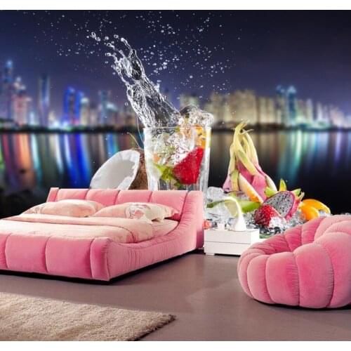 Custom Cocktail Drinks Fruit Food waterproof kitchen wallpaper,coffee shop restaurant ktv bar dining room papel de parede