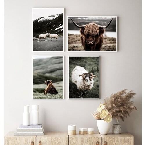 Animals Poster Photography Canvas Painting Travel Art Print Antelope Natural Brown Bear Wall Picture for Living Room Home Decor