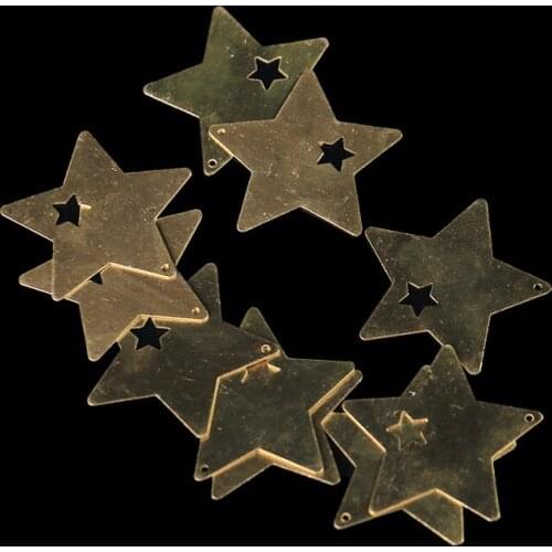 0.5 * 38mm hollow single hole five-pointed star jewelry accessories Christmas decoration star pendant diy handmade materials