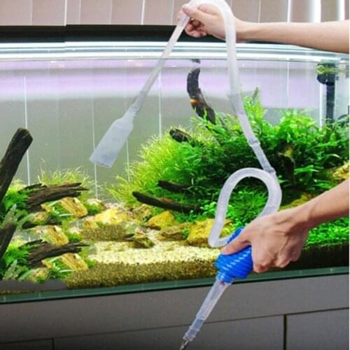 1.7m Semi-automatic Aquarium Siphon Gravel Cleaner Fish Tank Vacuum Siphon Pump Water Change Pump Tool Accessories