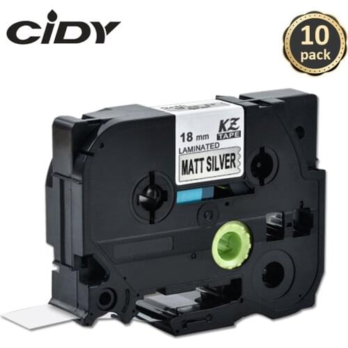 CIDY TZe M941 TZ M941 Tze-M941 tz-M941 10pcs black on mattesilver tze compatible laminated tape for brother label printers