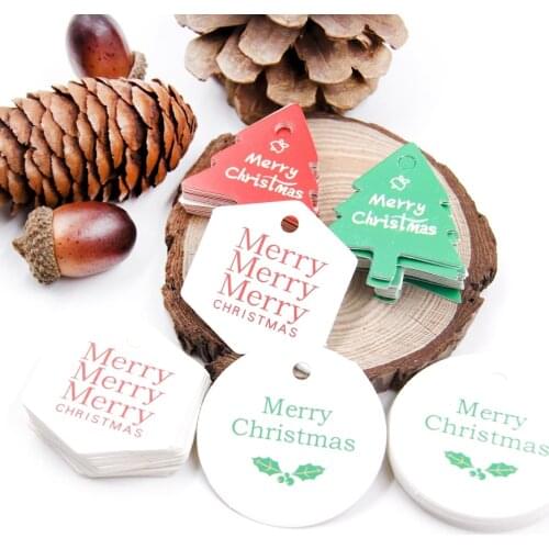 100PCS Creative Multi Style Christmas Series Wedding Birthday Paper Tags DIY Crafts Hang Tag Labels Gift Wrapping Decor Supplies
