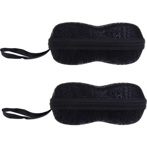 2 Pieces Hard Eyeglass Sunglasses Storage Case Box Zipper Pouch