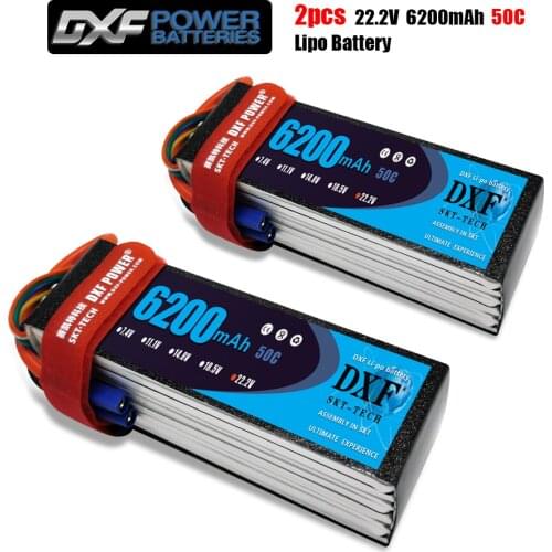 2020 DXF 2PCS lipo battery 6S 22.2V 6200mah 50C Max 100C Toys & Hobbies For Helicopters RC Models Li-polymer Battery
