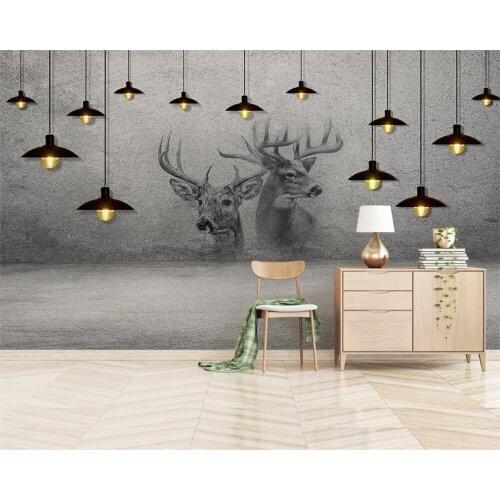 Xuesu Custom 3D Photo Wallpaper Nordic Chandelier Elk Bedroom Living Room Sofa Background Wall Decoration Mural