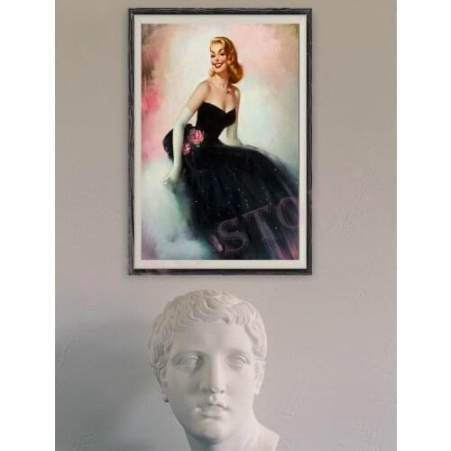 406 Vintage Beautiful Pin-up Girl Classic Picture Custom Silk Poster Home Deco Wall Art Christmas Gift