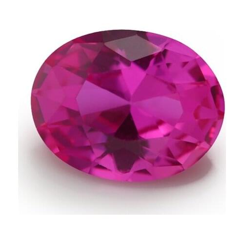 50PCS 3x5~10x12mm Oval Shape Loose Corundum Light Red Color AAAAA Synthetic stone For Jewelry DIY Gems Stone 3