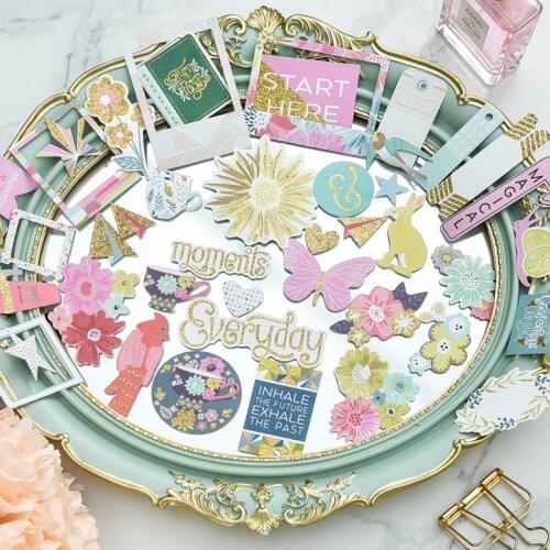 50pcs Start Here Colorful Cardstock Die Cuts for Scrapbooking Happy Planner/Card Making/Journaling Project