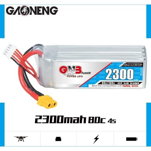 GAONENG GNB 2200mAh 4S 14.8V 80C/160C Lipo Battery with XT60 Plug for FPV Racing Drone 220FPV Quadcopter RC Helicopter parts