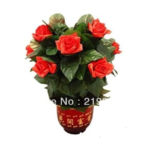 Free Shipping Remote-Control Blooming Flower Bush 10 Flowers Magic Tricks