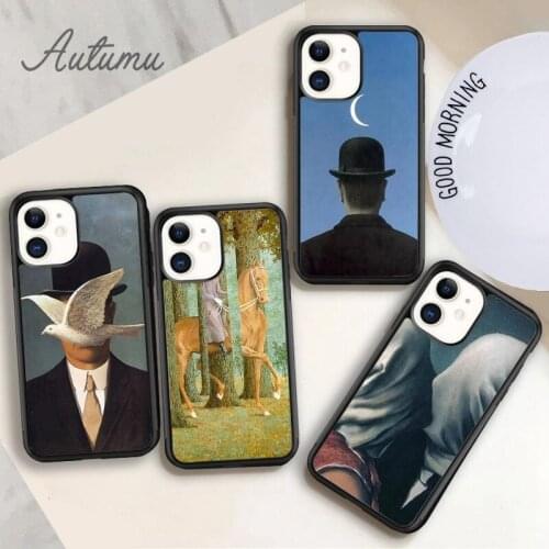 Rene Magritte Phone Case for iPhone 11 12 Pro Max mini X XR XS SE 2020 5 6S 7 8 Plus Samsung Galaxy S8 S9 S10 Cover shell