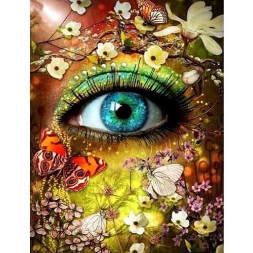 DIY Butterfly Eye 5D crafts diamond painting cross stitch needlework diamond mosaic square home decor diamond embroidery FG1194