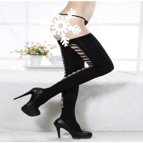 Women Four Seasons Stockings Behind Holes Charm Butterfly Shaped Rules Hollow Long Tube Thigh After Hole Sexy Beautiful Night