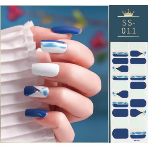 Dropshipping Blue and White Posts/1 Sheet Manicure Decoration Nail Sticker Popular Nail Sticker Lot Last Update Women Salon