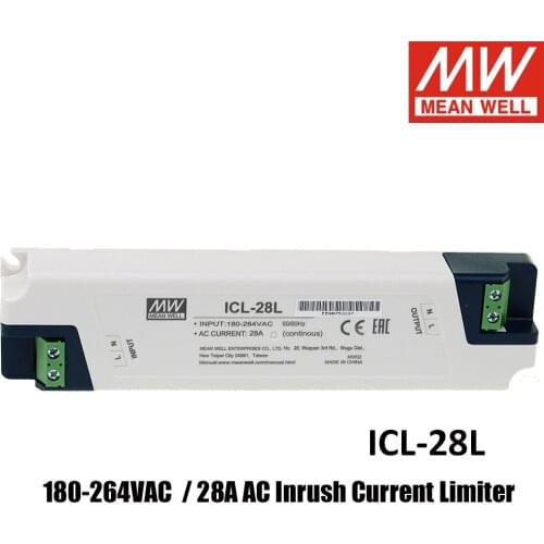 LMean Well Strip Type Switching Power Supply ICL-28L 28A AC Inrush Current Limiter Built-in thermal fuse and bypass relay