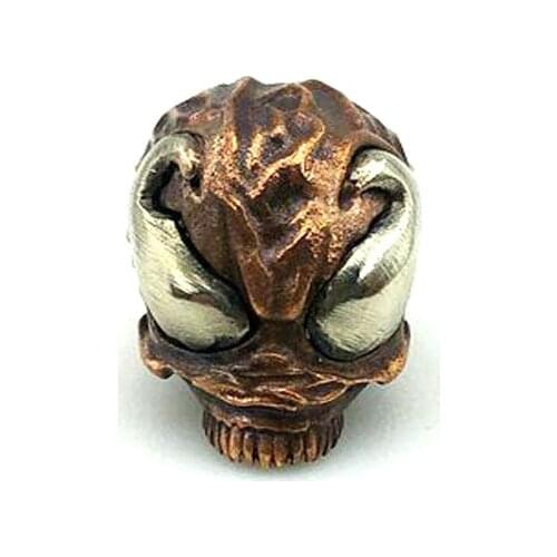 Outdoors DIY Tools EDC White Brass Copper Skull Knife Beads Lanyard Pendants Key Rings Accessories