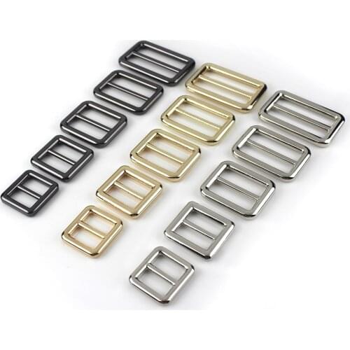 Metal Cast Tri-Glide Buckle 3 Bar Adjuster Slider Middle Center Bar Buckle for Leather Craft Bag Backpack Shoulder Strap Belt We