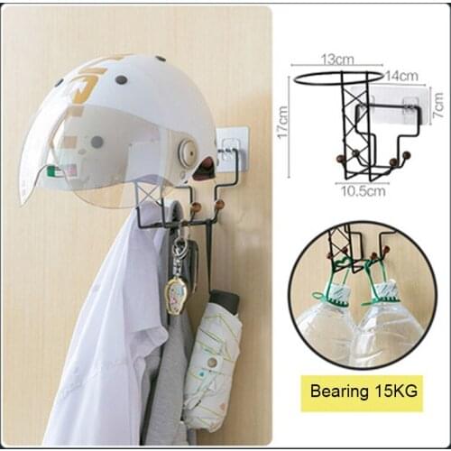 Metal Wall Mounted Motorcycle Helmet Holder Hook Hat Rack Hanger Display Multifunctional Hat Storage Rack Hook