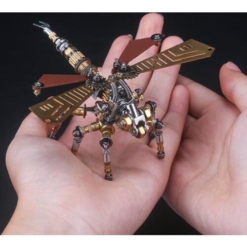 Adult Metal Insect Dragonfly Wasp Fire Fly Puzzle Model Kit 3D DIY Mechanical Assembly Model Building Kits Crafts Christmas Gift