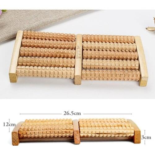 Y1UF 5 Raw Wooden Roller Foot Massager Health Therapy Stress Relief Relax Massage New
