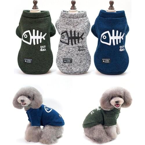 Pet Dog Clothes Autumn & Winter Coat Puppy Jacket Apparel Small Puppy Costume Cute Fish Bone Dog Clothing Sweaters for Leisure