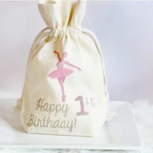 Personalize any text name date Ballerina happy birthday favor gift candy pouches party favor bags muslim candy buffets