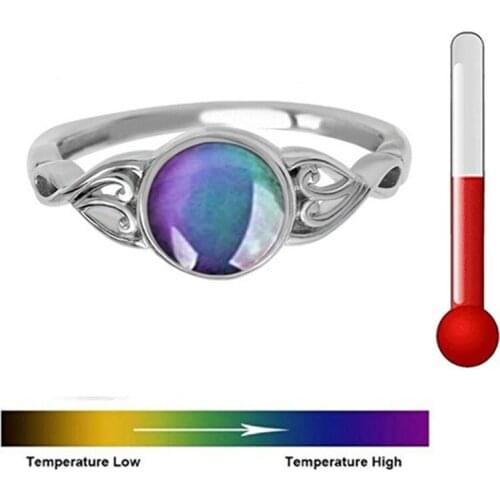 Popular Temperature Change Rings Creativity Jewelry For Women Party Wedding Hand Accessories Size 6-12