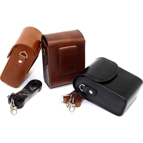 Shock proof Strap Shoulder bags Camera case For Olympus SH-2 Samsung NX mini WB800F WB850F WB35F PU Leather cover