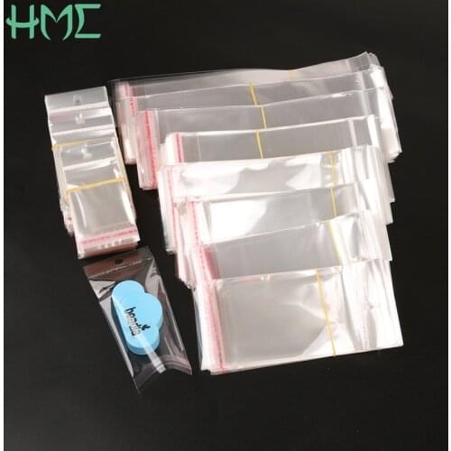 200pcs 400pcs One-off Transparent Clear Self-Adhesive Plastic Storage Bag Packaging Gift Bag Resealable Cellophane OPP Poly Bags