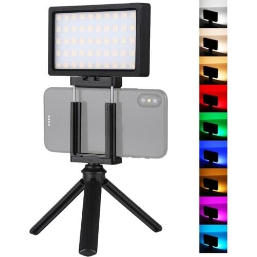 PULUZ Pocket 100 LED 800LM RGB Full Color Dimmable Temperature Vlogging On Camera Light for Canon/ Nikon/ DSLR Cameras/ Phones