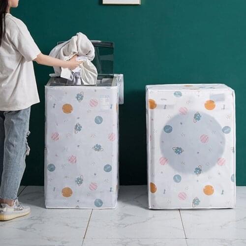 PEVA Sunscreen Dust Proof Cover Washing Machine Cover Waterproof Case Washing Machine Protective Dust Jacket Front Top Open 2021