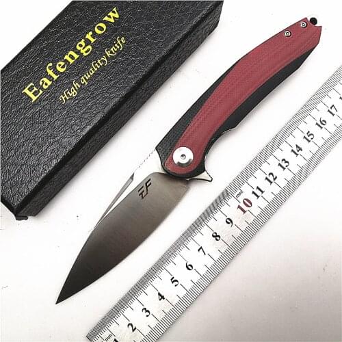 Eafengrow EF954 Ball Bearing Quick Flipper D2 Blade G10 Handle Outdoor/Camping/Hunting/Knife Utility/Survival/EDC/Folding Knife